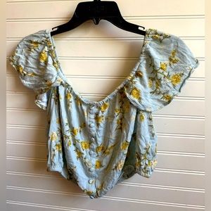 Large Light Blue Crop Top